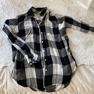 Black & White Plaid Button-Down